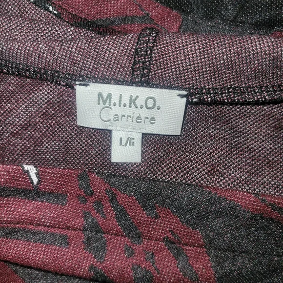 M.i.k.o Multi Color Patterned Cardigan With Off Center Button Closure L - Picture 7 of 7